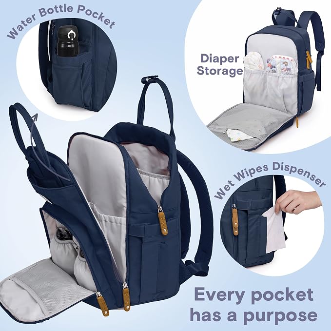 RUVALINO Diaper Bag Backpack-Multifunction Baby Travel Bag - Image 3