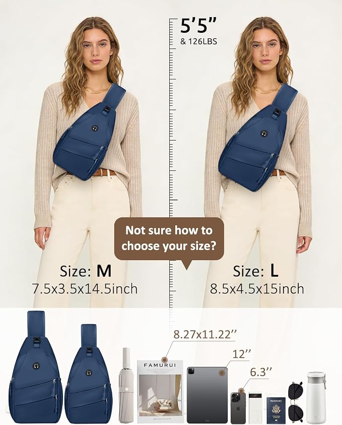 Pritent Crossbody Bags for Women Men Trendy Sling Bag Backpack Casual Chest Bag - Image 7