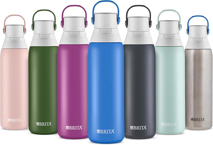 Brita Stainless Steel Premium Filtering Water Bottle, Replaces 300 Plastic - Image 9