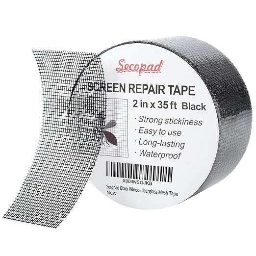 Secopad Black Window Screen Repair Tape, 2IN X 35FT Screen Repair Kit by Secopad