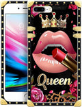 Compatible with iPhone 8 Plus 7 Plus Case, Glitter Red Rose Queen Leopard by Unknown