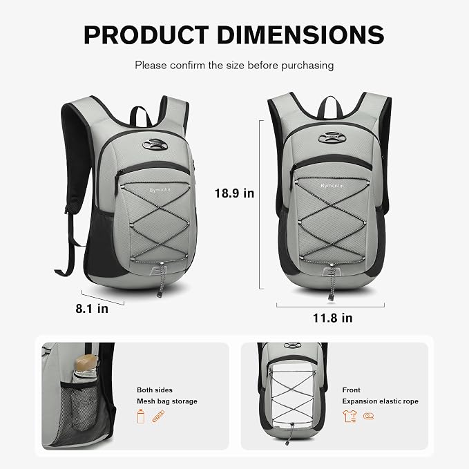Ultra-Light Soft Daypack 15L/20L, Cushioned Breathable Back Panel Backpack - Image 6
