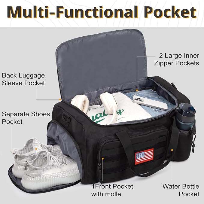 Tactical Gym Bag for Men, 40L Large Capacity Duffle Bags - Image 3
