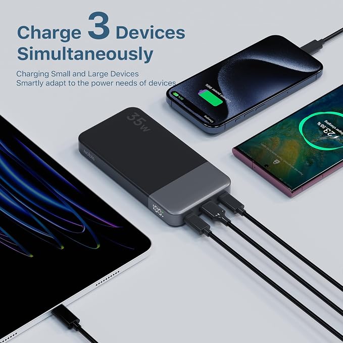 NOBIS Portable Charger, 10000mAh Power Bank Fast Charging, Battery Pack - Image 4