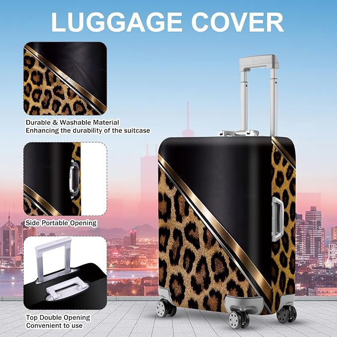 ANNA QUEEN Mediterranean Town Luggage Cover, Coastal City Suitcase Protector - Image 2
