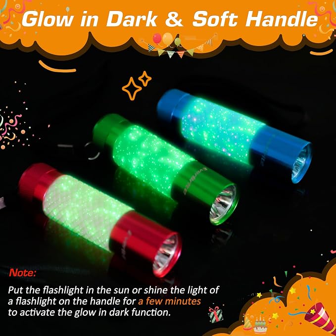 EverBrite 3-Pack Mini Flashlights, Glow in Dark Flashlights, Aluminum LED - Image 3