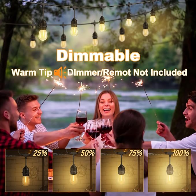 100FT LED Outdoor String Lights - Image 2