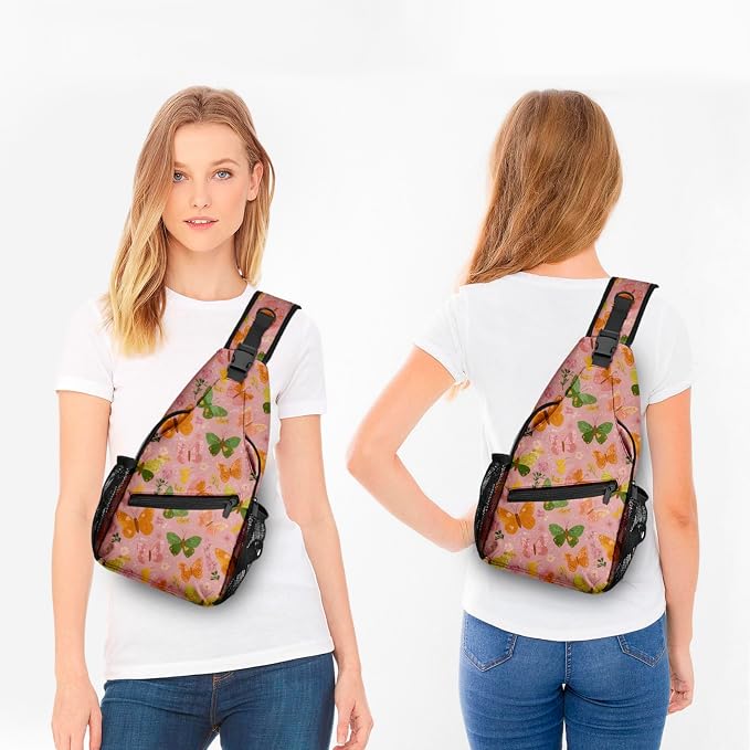 FyLybois Butterfly Sling Bag for Women Lightweight Crossbody Backpack Casual - Image 3