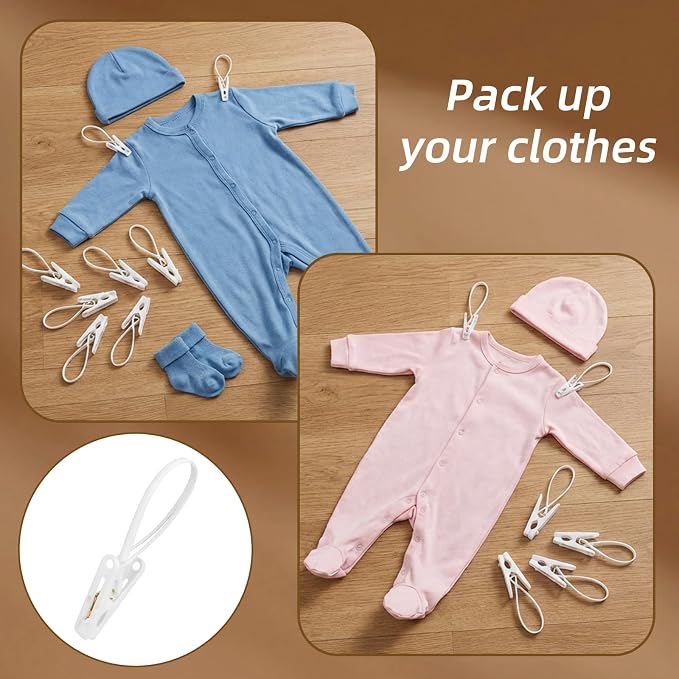 ElevateTech Multi-Purpose Laundry Hooks Clothes Pins Hanging Clips Towel Clips - Image 6
