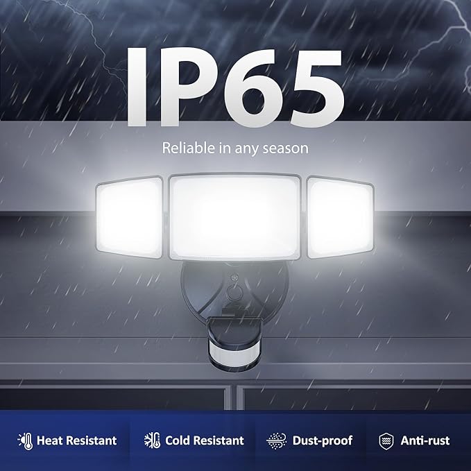 Onforu 3 Pack 75W Motion Sensor Outdoor Lights, 7000lm Dusk to Dawn Flood Light - Image 8