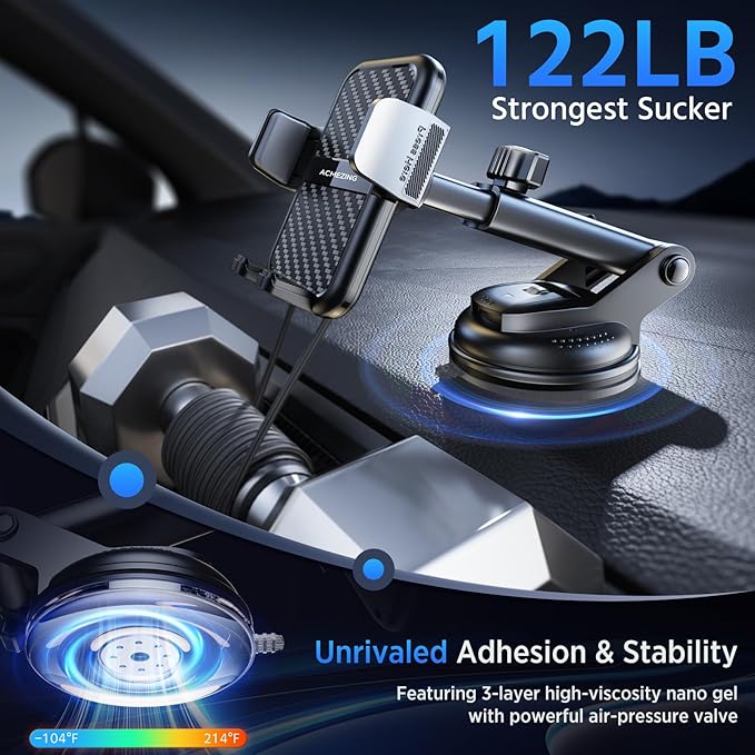 3-in-1 Car Phone Holder 360° Adjustable Car Phone Mount, Cell Phone Holders - Image 3