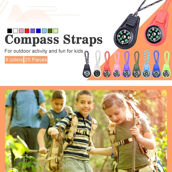 25 Pack Compass for Kids Mini Compasses Bulk Kids Toy Compass for Party - Image 2