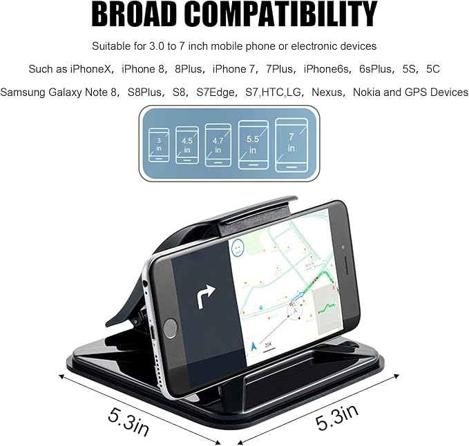 Car Phone Holder Mount for Dashboard, Universal Anti-Slip Dashboard Cell Phone - Image 4