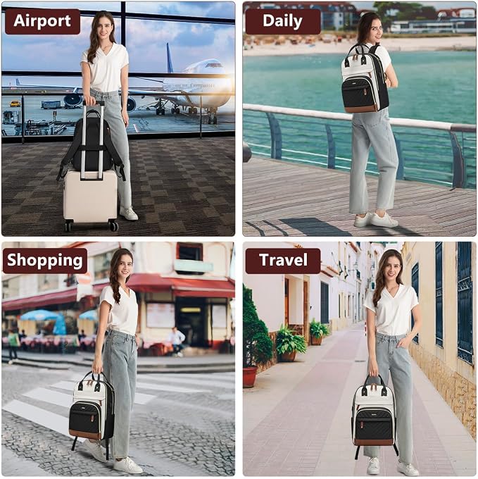 Backpack for Women 15.6 Inch Laptop Backpack Work Business Backpacks Purse - Image 6