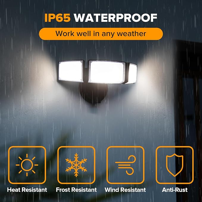 LUTEC 75W 8000 Lumen Floods Light Outdoor, Switch Controlled LED Security Lights - Image 7