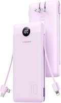VEGER AC Wall Plug Portable Charger, 10000mah Slim Portable Charger Built in by VEGER