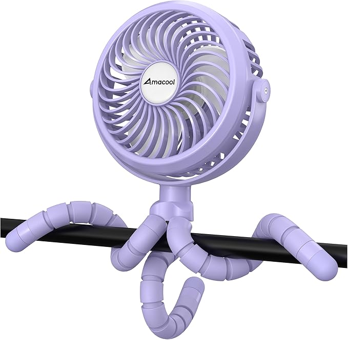 AMACOOL Battery Operated Stroller Fan, Baby Travel Essentials by AMACOOL