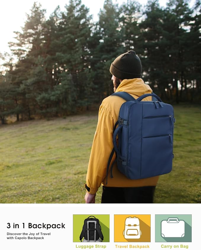 Capolo Travel Backpack for Women Men Waterproof Laptop Backpack Airlines - Image 2