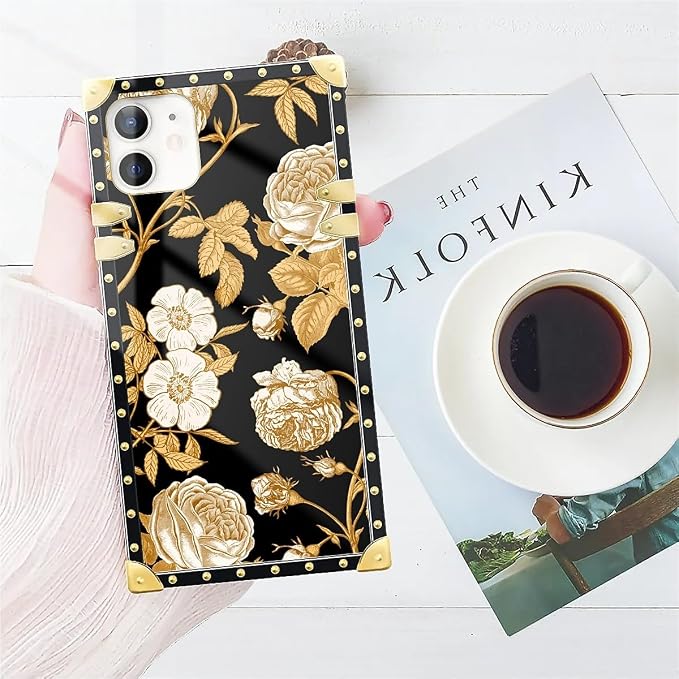 Compatible with iPhone 11 Case, Blooming Rose Golden Flower Luxury Golden - Image 7