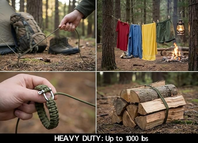 Paracord 850lb | Parachute Cord 12 Strand Genuine Type III Nylon Rope Tent Rope - Image 4