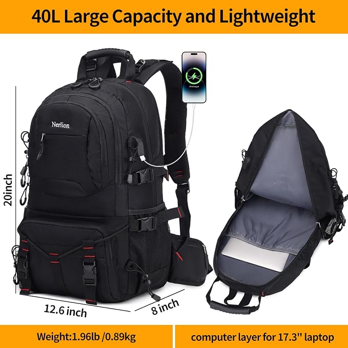 Nerlion 40L Hiking Backpack Travel Backpack - Image 5