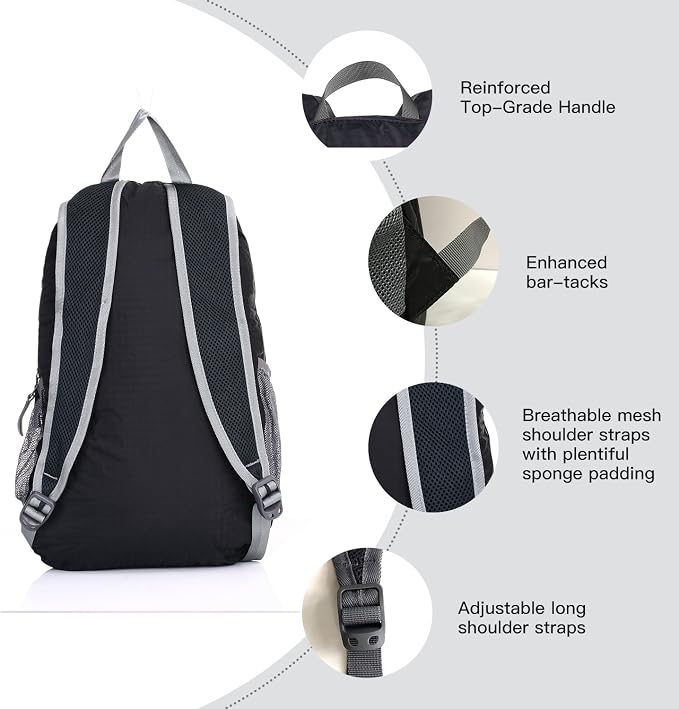 Outlander Packable Handy Lightweight Travel Hiking Backpack Daypack - Image 4