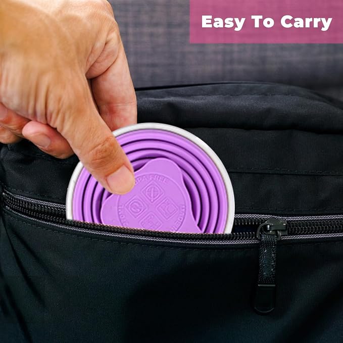 Silicone Collapsible Cups for Camping Travel, Small Portable Backpacking - Image 5