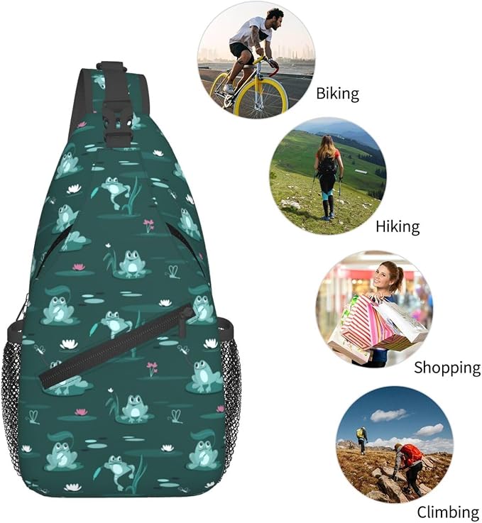 Funny Frogs In The Swamp Sling Bag - Image 6