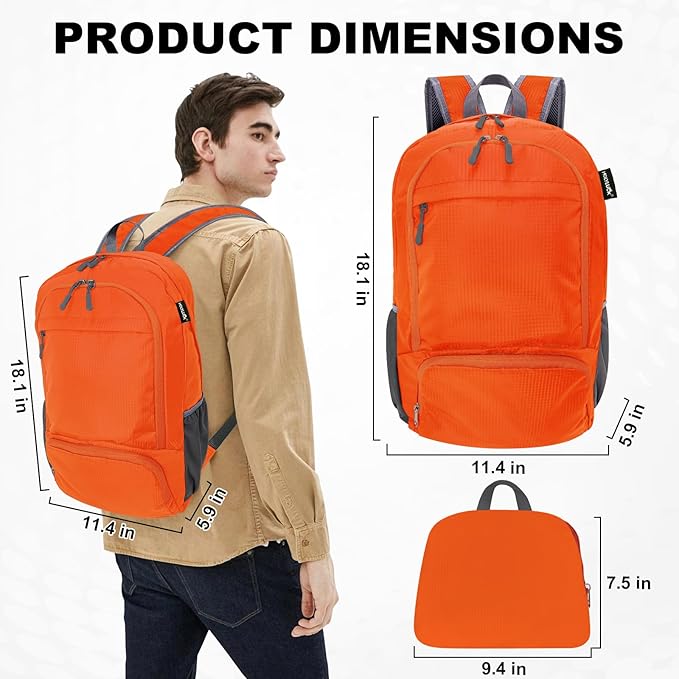 HOLYLUCK 20L Lightweight Packable Hiking Daypack Foldable Backpack - Image 2