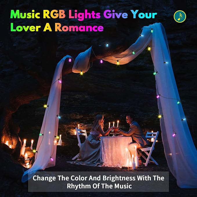 50ft Outdoor String Lights Color Changing - Image 2
