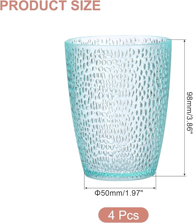 uxcell 10oz Acrylic Drinking Glasses, Light Blue - Image 2