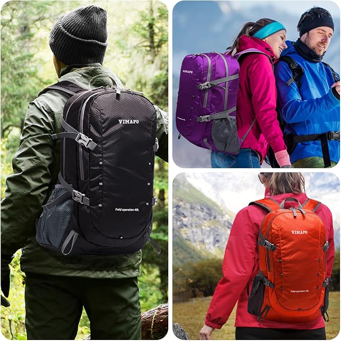 Lightweight Foldable Hiking Backpack 40L, Ripstop Nylon Packable Travel Daypack - Image 6