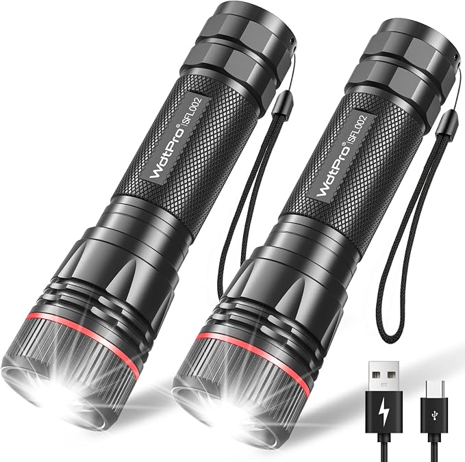 WdtPro Rechargeable Flashlights High Lumens, 2 Pack 10H Long Lasting Super - Image 8