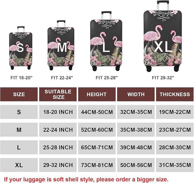 WUJIAONIAO Travel Luggage Cover Baggage Suitcase Cover Protector Skins 18-32 - Image 5