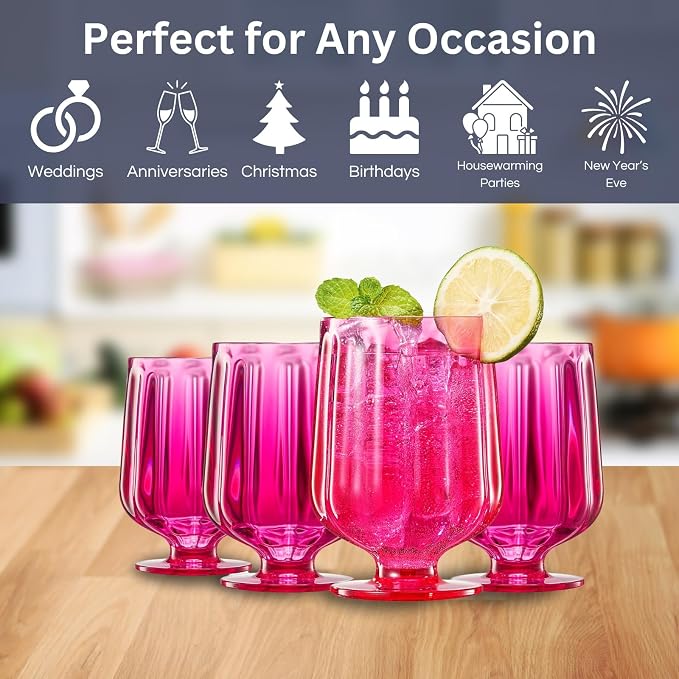 Khen 15oz Unbreakable Premium Drinking Glasses Set of 4 - Image 5