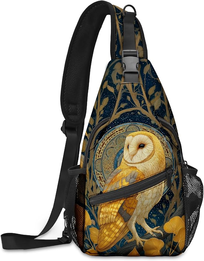 FyLybois Barn Owl Sling Bag for Women Lightweight Crossbody Backpack Casual by FyLybois