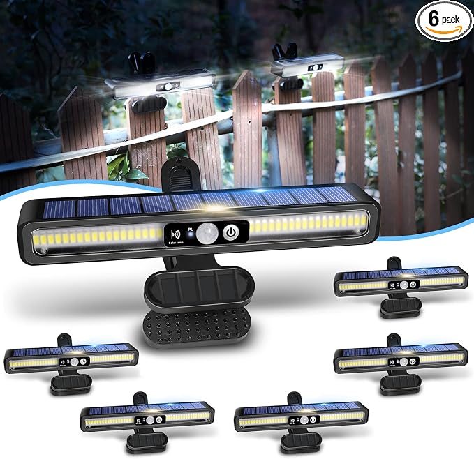 Clip On Solar Motion Lights Outdoor Waterproof, 6 Pack Motion Sensor Outdoor by SunlightEncounter