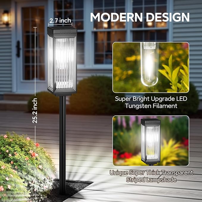 ELECLINK Solar Pathway Lights Outdoor, 8 Pack Upgraded Solar Lights Outdoor - Image 4