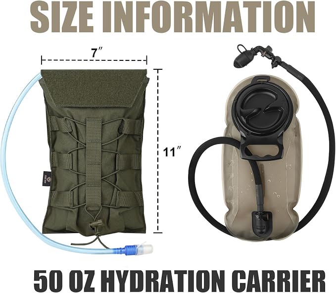 PETAC GEAR 1.5L / 3L Tactical Hydration Pack，Molle Carrier Pouch - Image 4