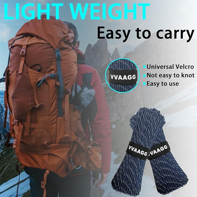 VVAAGG Reflective Paracord Rope 100FT, 7 Strand Nylon para Cord Lanyard Utility - Image 6