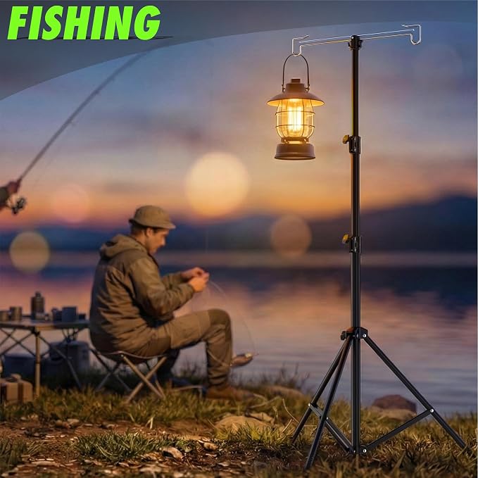 Telescopic Height Adjustable Camping Lantern Tripod Stand - Image 6