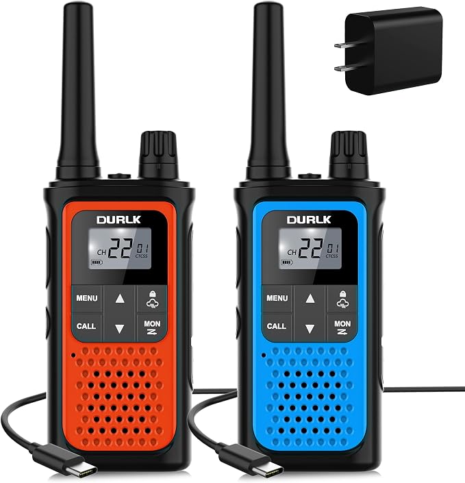 Walkie Talkies for Adults Long Range 2 Pack, Rechargeable Walkie Talkies 22 FRS by DURLK