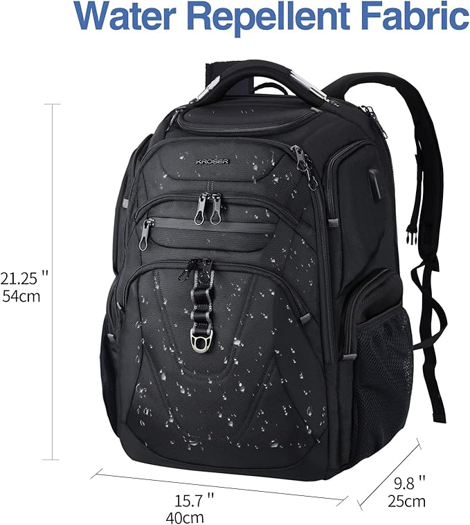 KROSER TSA Friendly Travel Laptop Backpack 18.4 inch XXXL Gaming Backpack - Image 2