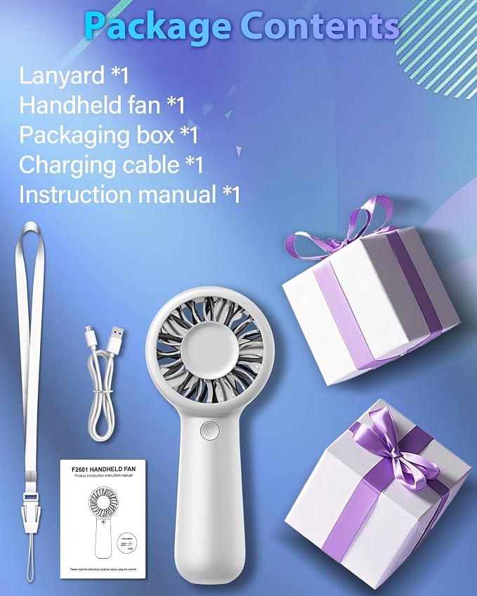 Portable Handheld Fan Personal Small Turbo Hand Fan Powerful, USB Rechargeable - Image 8