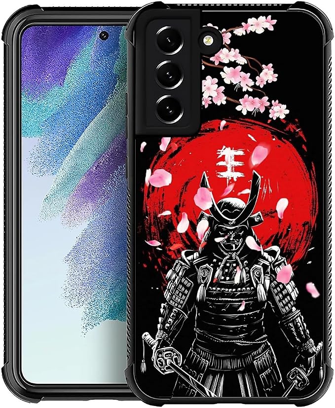 for Samsung Galaxy S21 FE Case, Sakura Japanese Samurai Pattern Graphic Design by FKBRCL4U