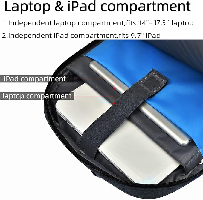 DUSLANG 17 Inch Travel Laptop Backpack Water Resistant College Backpack - Image 3