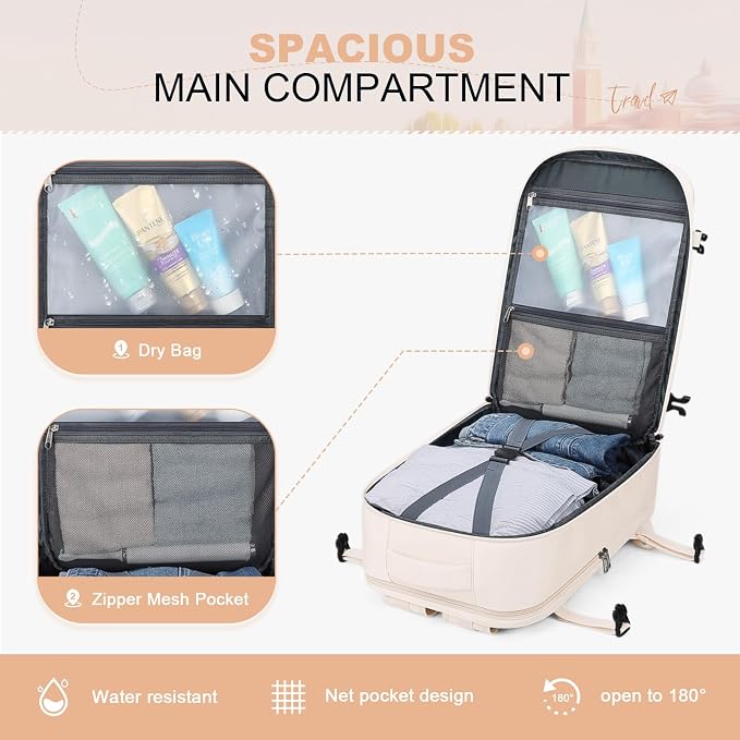 Maelstrom Travel Backpack for Women Men, 35L Waterproof Laptop Backpack Fits - Image 4