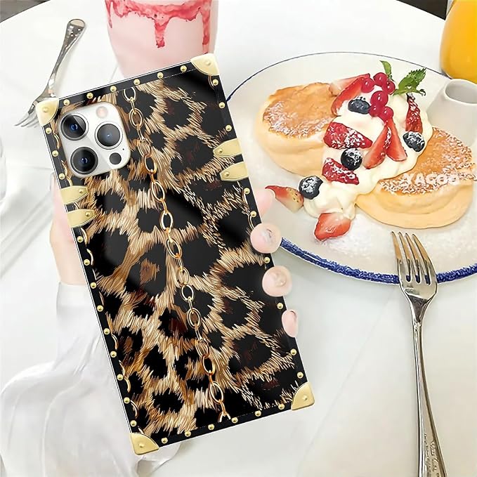 Compatible with iPhone 12 Pro Max Case, Seamless Gold Chain Leopard Luxury - Image 5