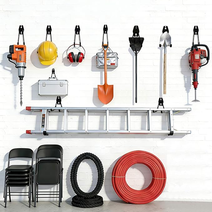 Garage Hooks Heavy Duty, 4 Pack Wave Steel Garage Storage Hooks - Image 6