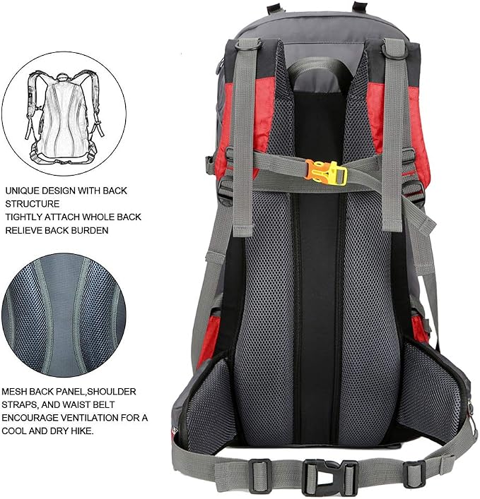 Bseash 60L Waterproof Hiking Camping Backpack - Image 7